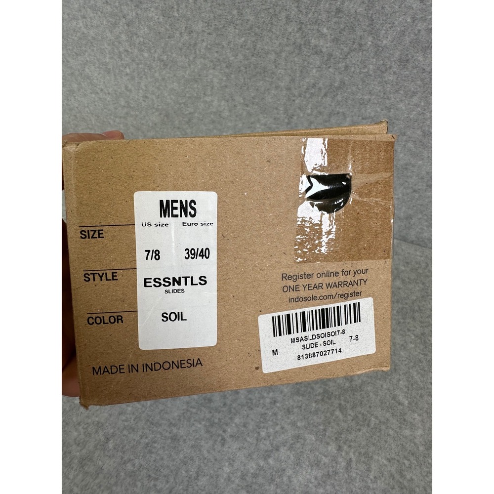 Indosole Mens Slide Sandals Size 7/8 Soil Brown Vegan Recycled Tire - Picture 11 of 11